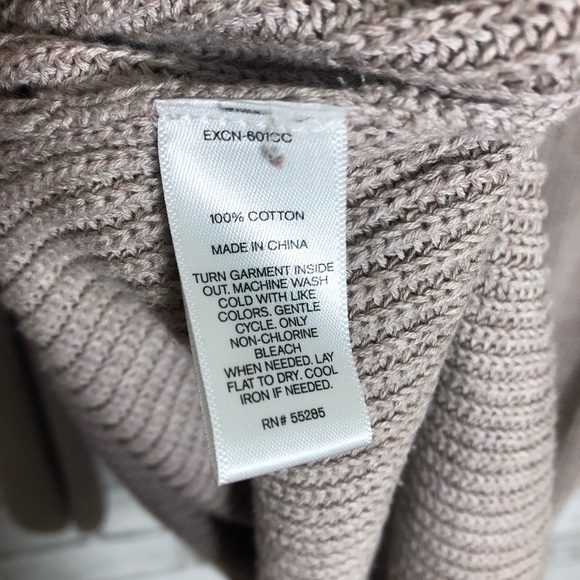 EXPRESS Beige 3/4 Sleeve Knit Sweater Size S/p - Picture 6 of 7